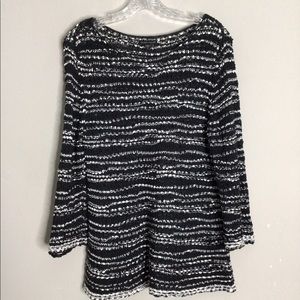 Eileen Fisher Nubby Loose Knit Top M Bell Sleeves